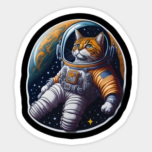 Cute Cat Astronaut Sticker